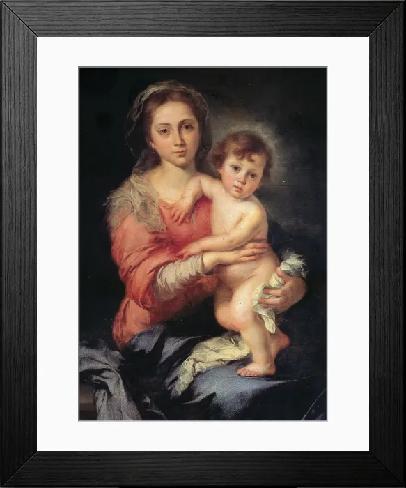 Framed Print : Murillo Bartolom Esteban, Madonna and Child, 1650 - 1655, 17th Century, oil on canvas, Italy, Tuscany, Florence