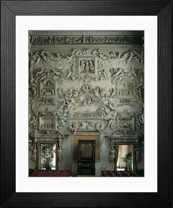 Framed Print : Serpotta Giacomo, Decoration of the rear wall of the Oratory of the Santissimo Rosario, St Cita church in Palermo, 1686 - 1688, plasters, Italy, Sicily, Palermo Framed Print : Serpotta Giacomo, Decoration of the rear wall of the Oratory of the Santissimo Rosario, St Cita church in Palermo, 1686 - 1688, plasters, Italy, Sicily, Palermo