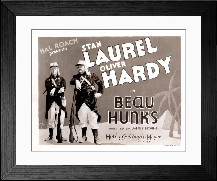 Framed Print : BEAU HUNKS, lobbycard, from left: Stan Laurel, Oliver Hardy, 1931