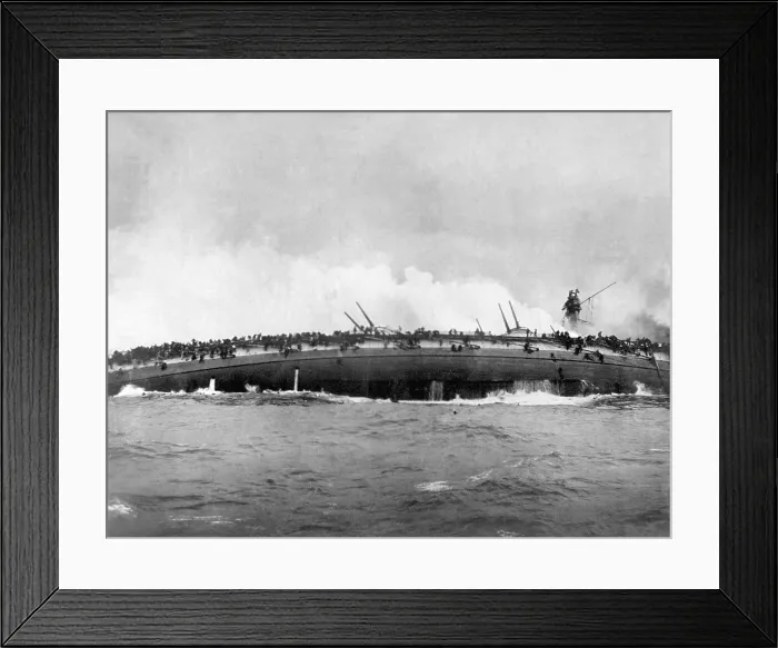 Framed Print : German sailors cling to the capsized and sinking of the Cruiser Bluecher Framed Print : German sailors cling to the capsized and sinking of the Cruiser Bluecher