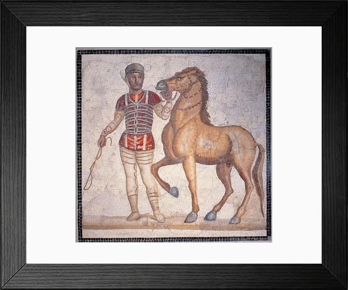 Framed Print : Unknown artist, Auriga of the Circus, 3rd Century, mosaic, Italy, Lazio, Rome, Palazzo Massimo alle Terme (163993) Everett CollectionMondadori Portfolio**US SALES ONLY**