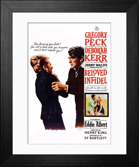 Framed Print : BELOVED INFIDEL, US poster, from left: Deborah Kerr, Gregory Peck, 1959, TM & Copyright 20th Century Fox Film Corp. / courtesy Everett Collection