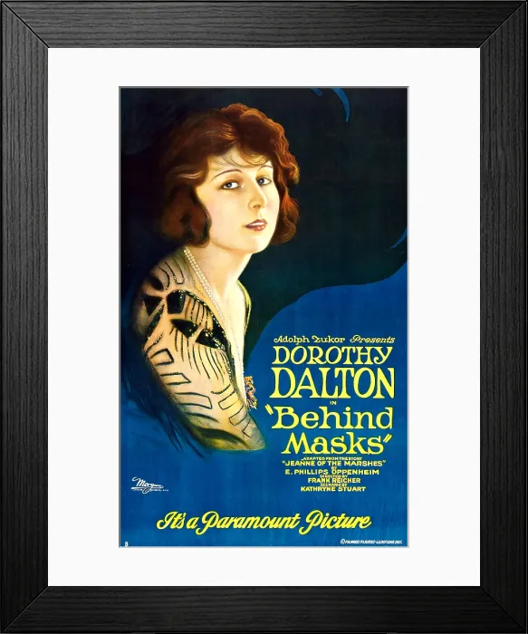 Framed Print : BEHIND MASKS, Dorothy Dalton on Style B 1-sheet poster art, 1921 Framed Print : BEHIND MASKS, Dorothy Dalton on Style B 1-sheet poster art, 1921