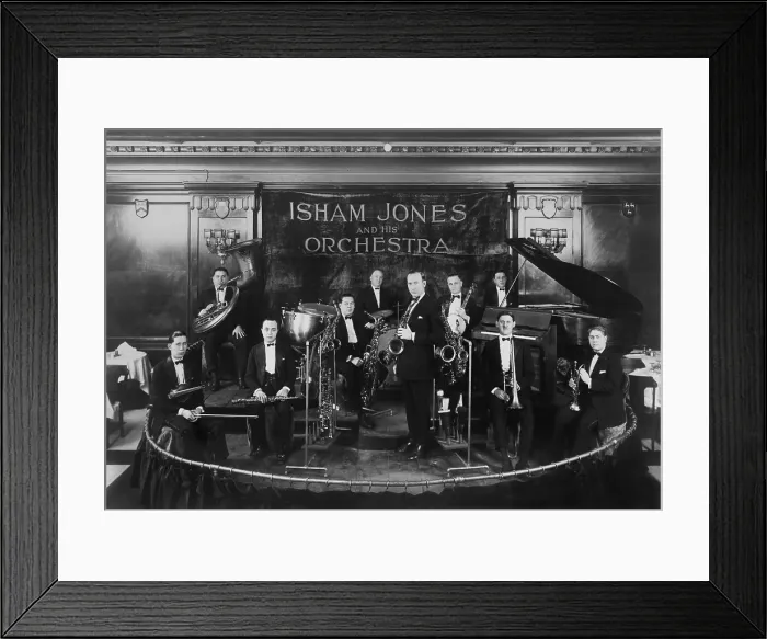 Framed Print : Isham Jones and his orchestra, c. 1922 in Chicago. Jones had a popular dance bands in the 1920s and 1930s, whose members included Benny Goodman and Woody Herman