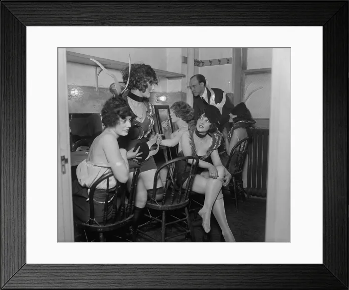 Framed Print : Earl Carroll backstage with showgirls in his Vanities production in Washington, D.C. Jan 1925. (BSLOC_2015_17_214)
