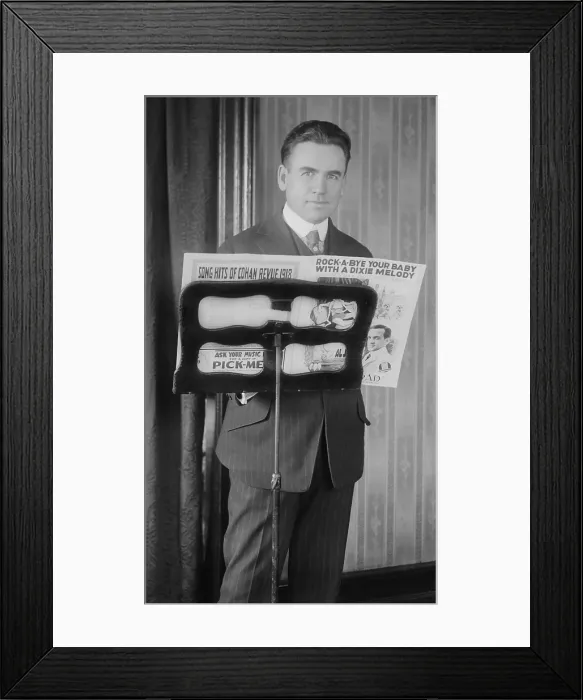 Framed Print : Singer Vernon Dalhart, was the first successful country music recording artist in the 1920s