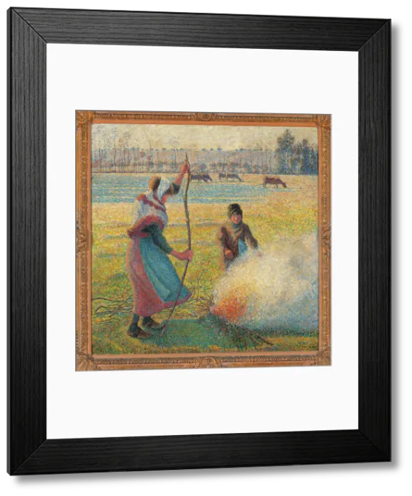 Framed Print : Young Peasants Feeding a Fire, by Camille Pissarro, 1887 - 1888, 19th Century, oil on canvas, cm 92, 7 x 93, 3 - France, Ile de France, Paris, Muse dOrsay. All Framed Print : Young Peasants Feeding a Fire, by Camille Pissarro, 1887 - 1888, 19th Century, oil on canvas, cm 92, 7 x 93, 3 - France, Ile de France, Paris, Muse dOrsay. All