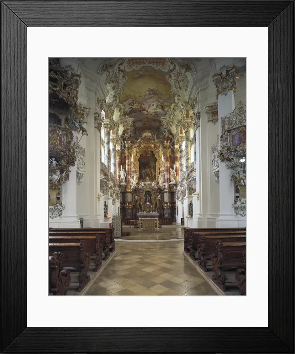 Framed Print : ZIMMERMANN, Johann Baptist (1680-1758); ZIMMERMANN, Dominikus (1685-1766). Pilgrimage Church of Wies. 1745-1754. GERMANY. BAVARIA. Wies. Pilgrimage Church. Rococo. Architecture Framed Print : ZIMMERMANN, Johann Baptist (1680-1758); ZIMMERMANN, Dominikus (1685-1766). Pilgrimage Church of Wies. 1745-1754. GERMANY. BAVARIA. Wies. Pilgrimage Church. Rococo. Architecture