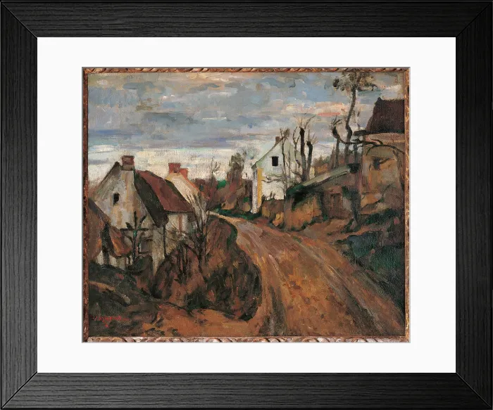 Framed Print : Village Street in Auvers, by Paul Czanne, 1872 - 1873 about, 19th Century, oil on canvas, cm 46 x 55, 5 - France, Ile de France, Paris, Muse dOrsay. All