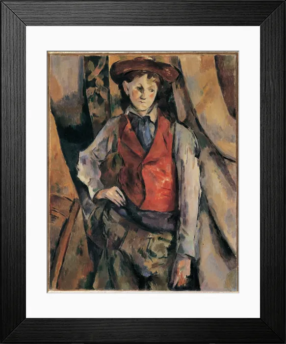 Framed Print : Fabbri Paolo Egisto, Man with a Red Waistcoat, copy of the original by C zanne, 20th Century, oil on canvas, Italy Framed Print : Fabbri Paolo Egisto, Man with a Red Waistcoat, copy of the original by C zanne, 20th Century, oil on canvas, Italy