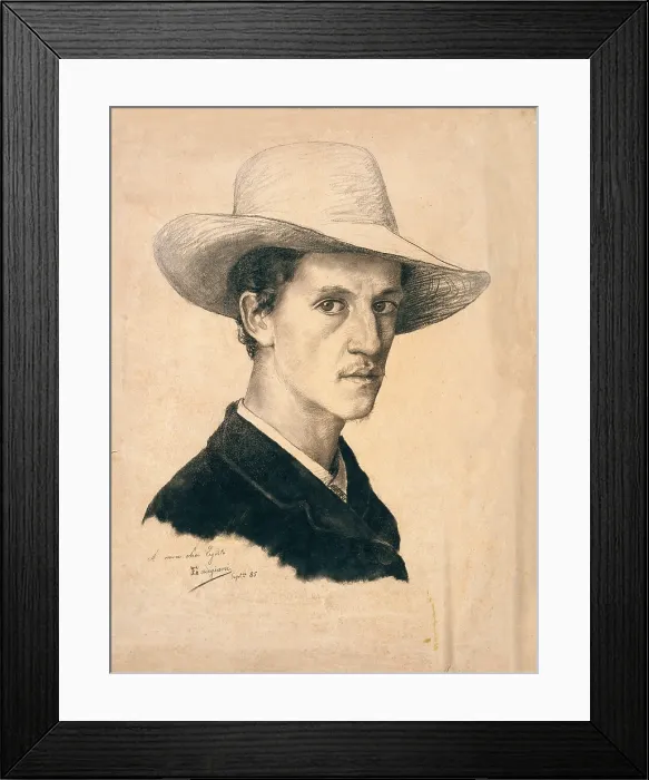 Framed Print : Gordigiani Eduardo, Self-portrait, 1885, 19th Century, pencil and charcoal on paper, Italy, Private collection (390946) Everett CollectionMondadori Portfolio**US SALES ONLY**