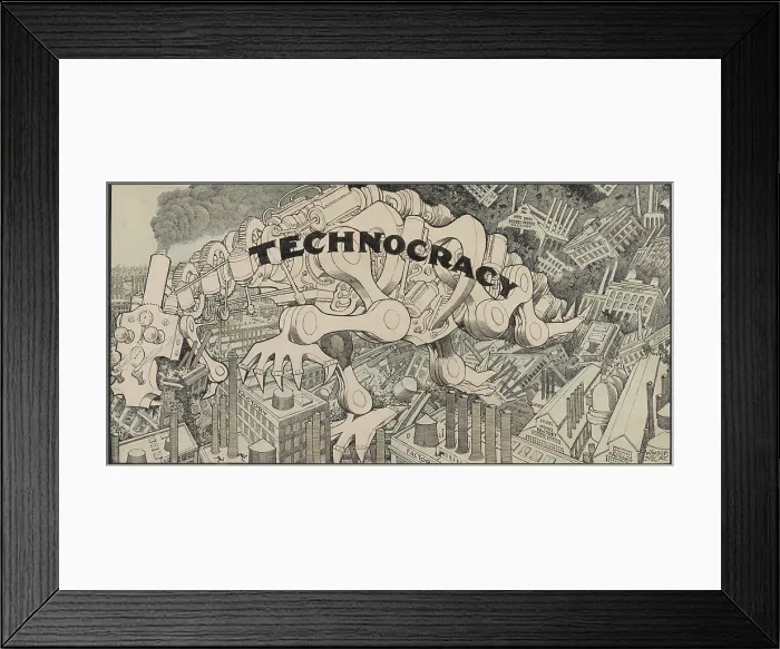 Framed Print : Technocracy, a 1933 pessimistic cartoon by Winsor McCay Framed Print : Technocracy, a 1933 pessimistic cartoon by Winsor McCay