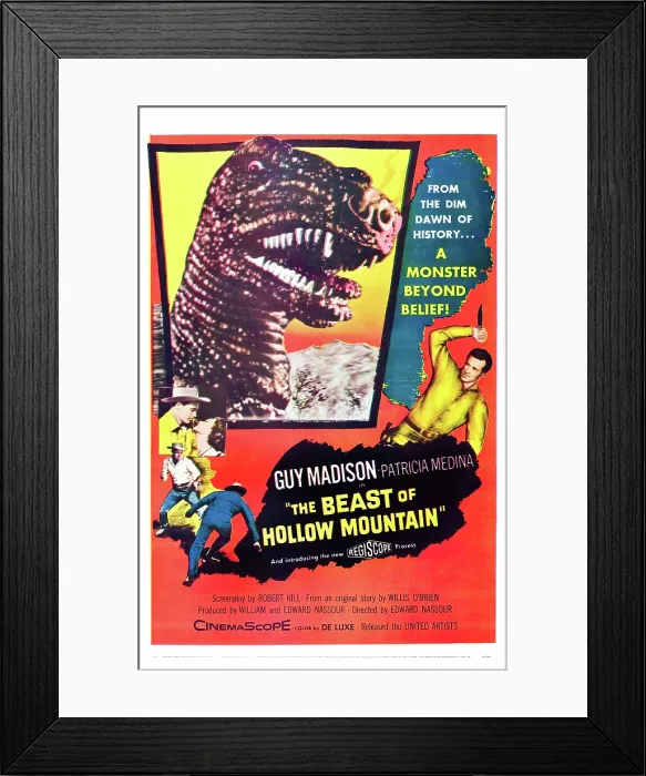 Framed Print : THE BEAST OF HOLLOW MOUNTAIN, US poster, Guy Madison, 1956