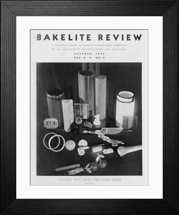 Framed Print : October 1933 issue of Bakelite Review, about one of the synthetic first plastics Framed Print : October 1933 issue of Bakelite Review, about one of the synthetic first plastics