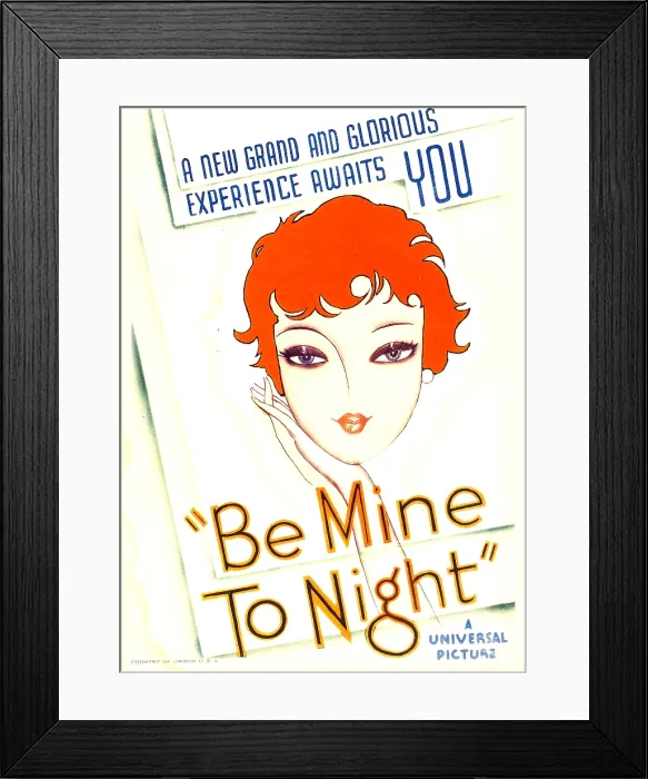 Framed Print : BE MINE TONIGHT (aka TELL ME TONIGHT), midget window card, 1932