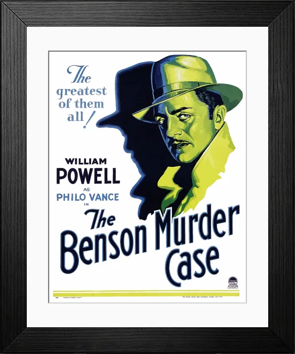 Framed Print : THE BENSON MURDER CASE, William Powell on window card, 1930