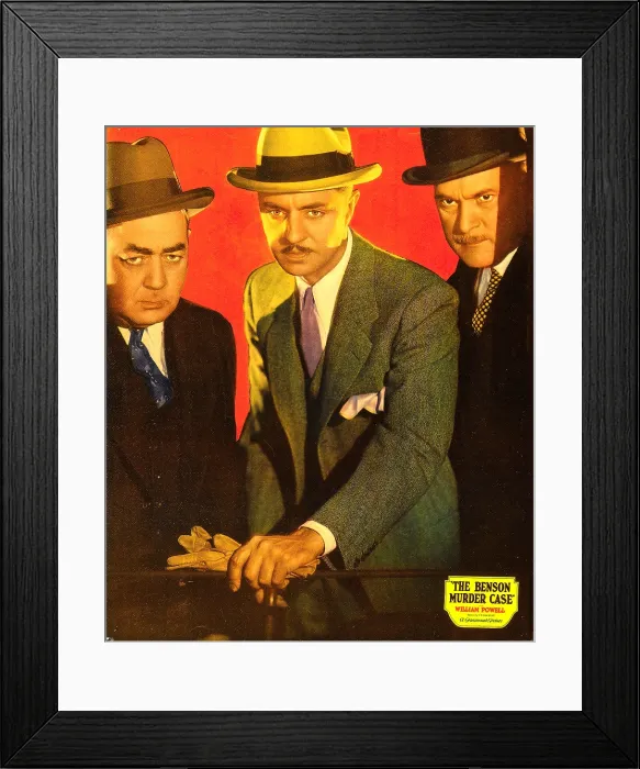 Framed Print : BENSON MURDER CASE, from left: Eugene Pallette, William Powell on jumbo window card, 1930 Framed Print : BENSON MURDER CASE, from left: Eugene Pallette, William Powell on jumbo window card, 1930