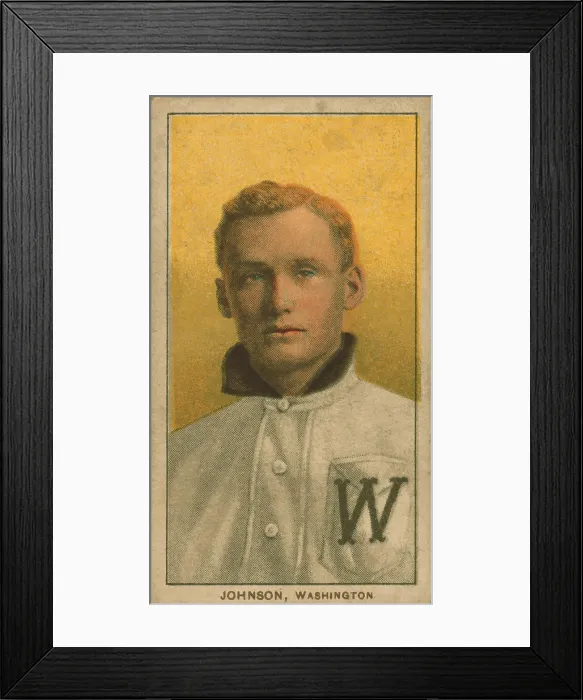 Framed Print : Baseball card of Walter Johnson, Washington Senators, by the American Tobacco Company, 1909-11. (BSLOC_2015_17_37)