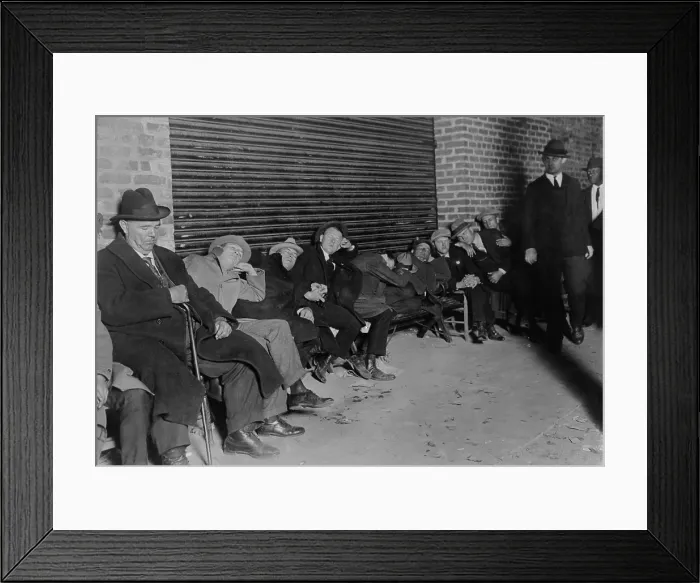 Framed Print : Men in business suits sit and sleep in line for tickets for the opening game of the 1924 World Series. Washington, D.C. Oct. 3, 1924 Framed Print : Men in business suits sit and sleep in line for tickets for the opening game of the 1924 World Series. Washington, D.C. Oct. 3, 1924