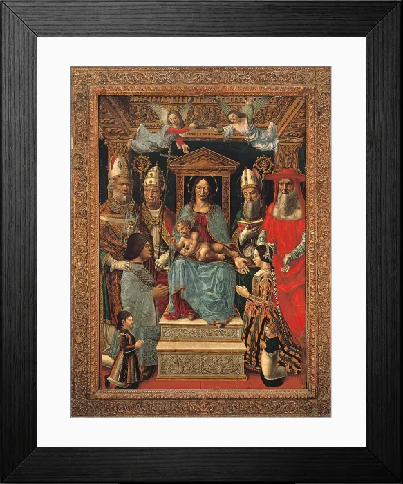 Framed Print : Sforzesca Altarpiece, by Master of the Pala Sforzesca, 1494 about, 15th Century, tempera and oil on canvas, cm 230 x 165 - Italy, Lombardy, Milan, Brera Art Gallery. All Framed Print : Sforzesca Altarpiece, by Master of the Pala Sforzesca, 1494 about, 15th Century, tempera and oil on canvas, cm 230 x 165 - Italy, Lombardy, Milan, Brera Art Gallery. All