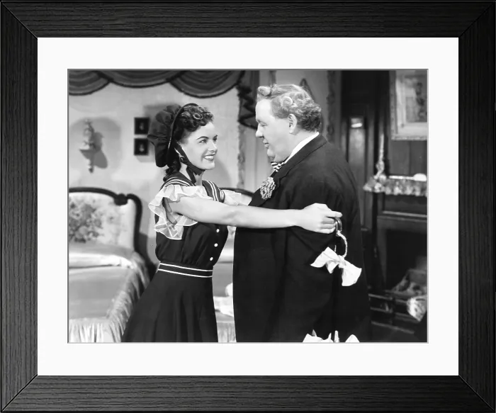 Framed Print : THE SUSPECT, from left: Ella Raines, Charles Laughton, 1944