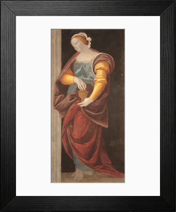 Framed Print : St Mary Magdalene, by Bernardino Lanino, 1540 - 1542, 16th Century, torn down fresco transferred to canvas, cm 197 x 92 - Italy, Lombardy, Milan, Brera Art Gallery. All Framed Print : St Mary Magdalene, by Bernardino Lanino, 1540 - 1542, 16th Century, torn down fresco transferred to canvas, cm 197 x 92 - Italy, Lombardy, Milan, Brera Art Gallery. All