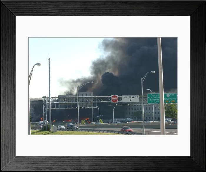 Framed Print : Smoke billows from the Pentagon moments after Al-Qaeda terrorists crashed hijacked American Airlines Flight 77 jetliner into the building at approximately 9 30 AM on Sept Framed Print : Smoke billows from the Pentagon moments after Al-Qaeda terrorists crashed hijacked American Airlines Flight 77 jetliner into the building at approximately 9 30 AM on Sept