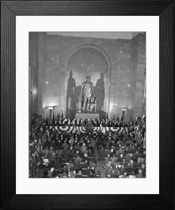 Framed Print : President Harry Truman speaking at George Washington Statue unveiling. National Masonic Memorial, Alexandria, Virginia. Feb. 22, 1950. - (BSLOC_2014_15_86) Framed Print : President Harry Truman speaking at George Washington Statue unveiling. National Masonic Memorial, Alexandria, Virginia. Feb. 22, 1950. - (BSLOC_2014_15_86)
