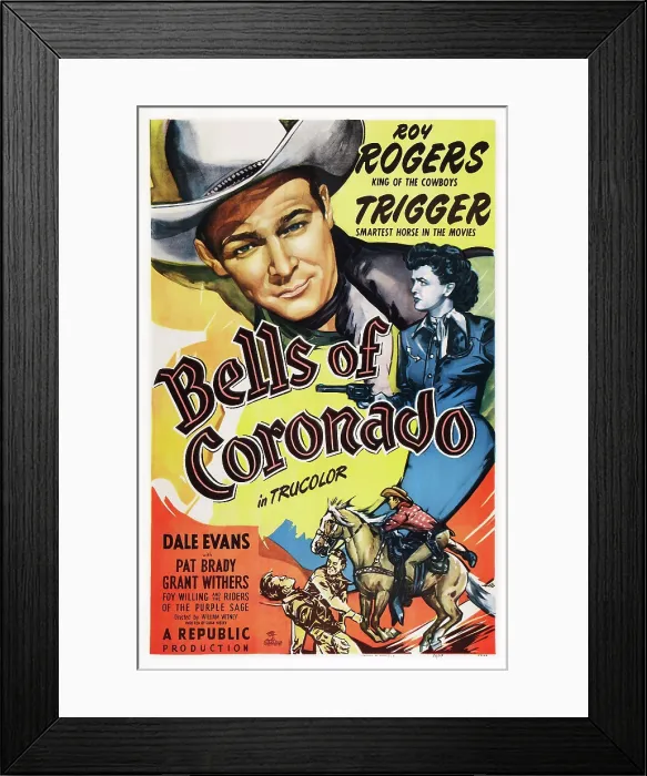 Framed Print : BELLS OF CORONADO, US poster art, from left: Roy Rogers, Dale Evans, 1950