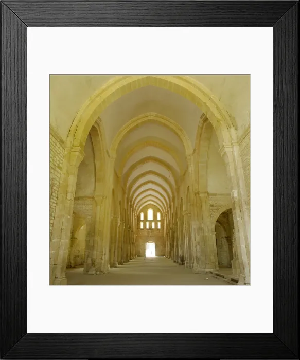 Framed Print : FRANCE. Bitis. Abbey of Fontenay. Cistercian monastery founded in 1119 by Bernardo de Claraval. Church from 1140-47