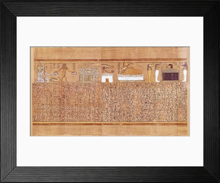 Framed Print : Book of the Dead or Papyrus of Any. ca. 1275 BC. 19th Dinasty