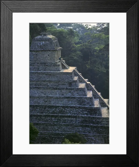 Framed Print : Temple of the Inscriptions. MEXICO. CHIAPAS. Palenque. Late classic period. Temple built on a 9-level step pyramid. Maya art