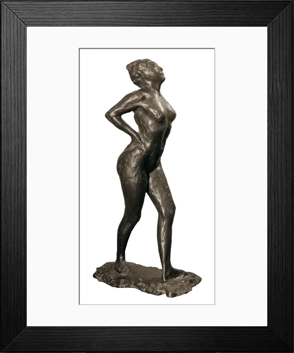 Framed Print : DEGAS, Edgar (1834-1917). Dancer at Rest, her Hands on her Hips, Right Leg Forward. ca. 1882-1895. Impressionism. Sculpture on bronze. Private Collection