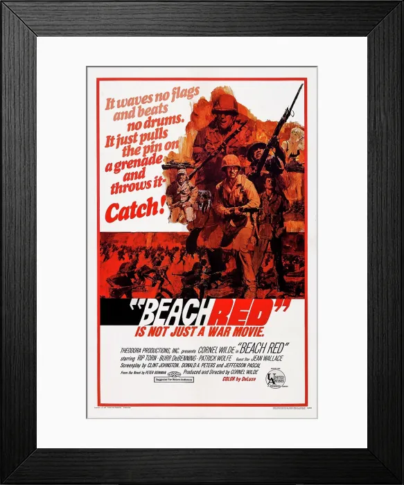 Framed Print : BEACH RED, US poster, Cornel Wilde (front), 1967