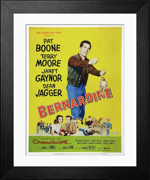 Framed Print : BERNARDINE, US poster art, center: Pat Boone, 1957. TM & Copyright 20th Century Fox Film Corp. All rights reserved / courtesy Everett Collection