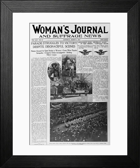 Framed Print : Front page of the WOMAN'S JOURNAL AND SUFFRAGE NEWS with the headline Framed Print : Front page of the WOMAN'S JOURNAL AND SUFFRAGE NEWS with the headline