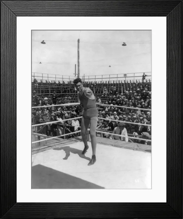 Framed Print : Jack Dempsey posing at Boyle's Thirty Acre where he would fighter Georges Carpentier on July 2, 1921. Photo by F.C. Quimby. (BSLOC_2015_17_63)