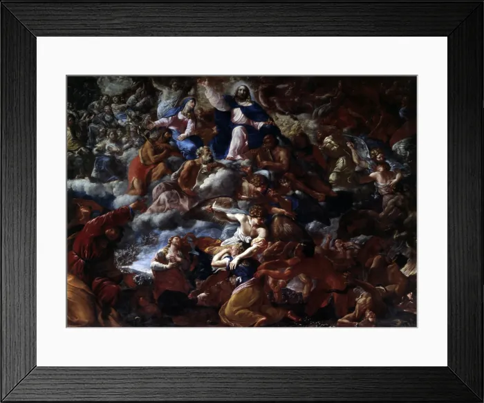 Framed Print : Last Judgement (Giudizio Universale), by Domenico Maria Canuti, half 17th Century, oil on canvas - Italy, Emilia Romagna, Bologna, Church of Saint Girolamo of Certosa