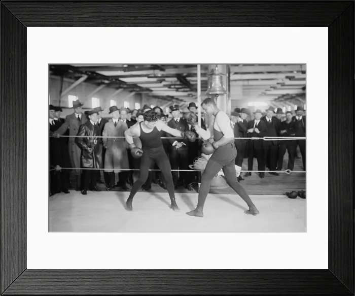 Framed Print : Jack Dempsey, World Heavyweight Champion, in training match, ca. 1922-26. (BSLOC_2015_17_67)