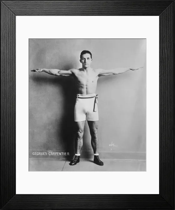 Framed Print : Georges Carpentier, French boxer, was known for his speed, boxing skills and his hard punch. Ca. 1920. (BSLOC_2015_17_57)