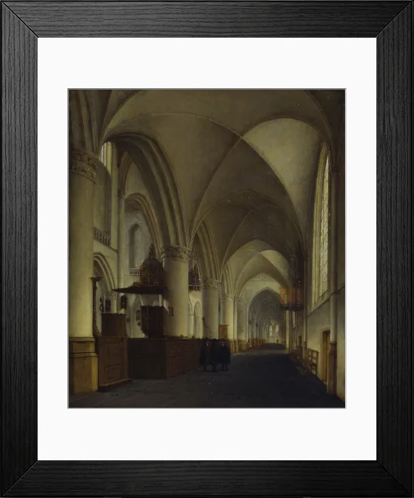 Framed Print : Interior of the Church of Saint Bavo, 1696, 17th Century, oil on canvas, 42 x 48 cm - Italy, Lombardy, Milan, Castello Sforzesco, Civic Collections of Ancient Art
