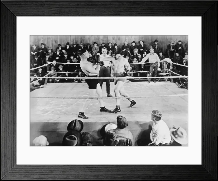 Framed Print : Jack Dempsey, World Heavyweight Champion. Boxing in the ring, ca. 1922-26. (BSLOC_2015_17_68)