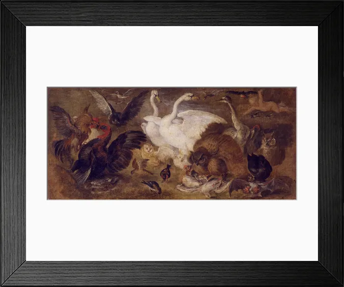 Framed Print : Flying Putto with Birds Framed Print : Flying Putto with Birds