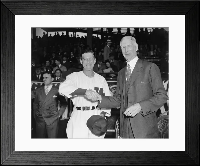 Framed Print : Baseball Managers Bucky Harris (left) and Connie Mack, April 18, 1938 Framed Print : Baseball Managers Bucky Harris (left) and Connie Mack, April 18, 1938