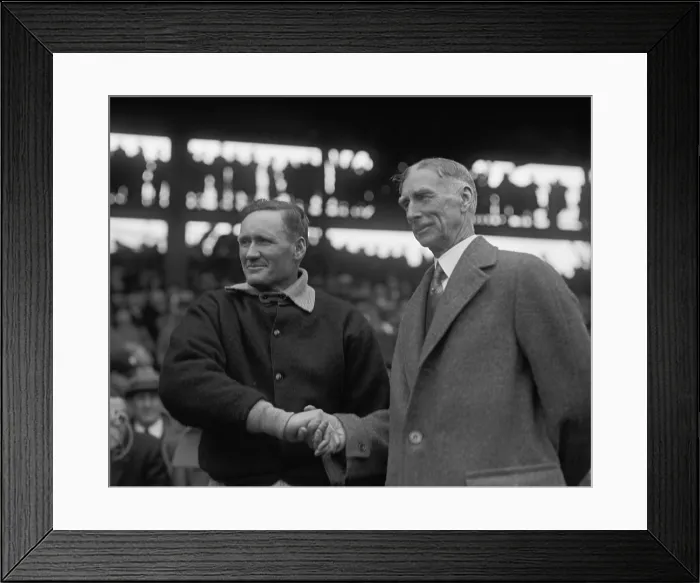 Framed Print : Baseball Managers Walter Johnson (left) and Connie Mack, April 17, 1929