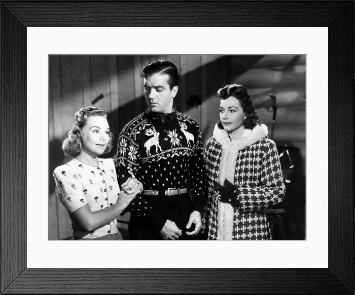 Framed Print : SUN VALLEY SERENADE, from left, Sonja Henie, John Payne, Lynn Bari, 1941, TM and Copyright 20th Century-Fox Film Corp. All Rights Reserved