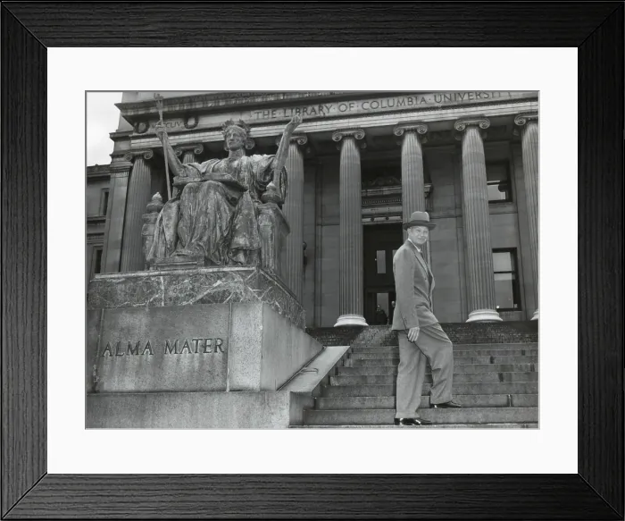 Framed Print : Gen. Dwight Eisenhower on the steps of Low Library of Columbia University. May 4, 1948. He was University's President from May 1948 until January 1953. - (BSLOC_2014_16_1) Framed Print : Gen. Dwight Eisenhower on the steps of Low Library of Columbia University. May 4, 1948. He was University's President from May 1948 until January 1953. - (BSLOC_2014_16_1)