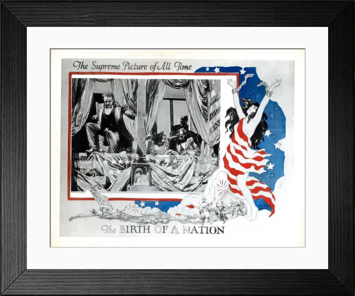 Framed Print : THE BIRTH OF A NATION, from left: Raoul Walsh, as John Wilkes Booth, Alberta Lee, Joseph Henabery, as Abraham Lincoln, 1915