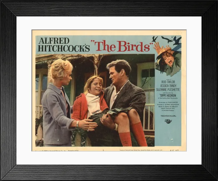 Framed Print : THE BIRDS, LOBBYCARD, from left: Tippi Hedren, Rod Taylor, 1963