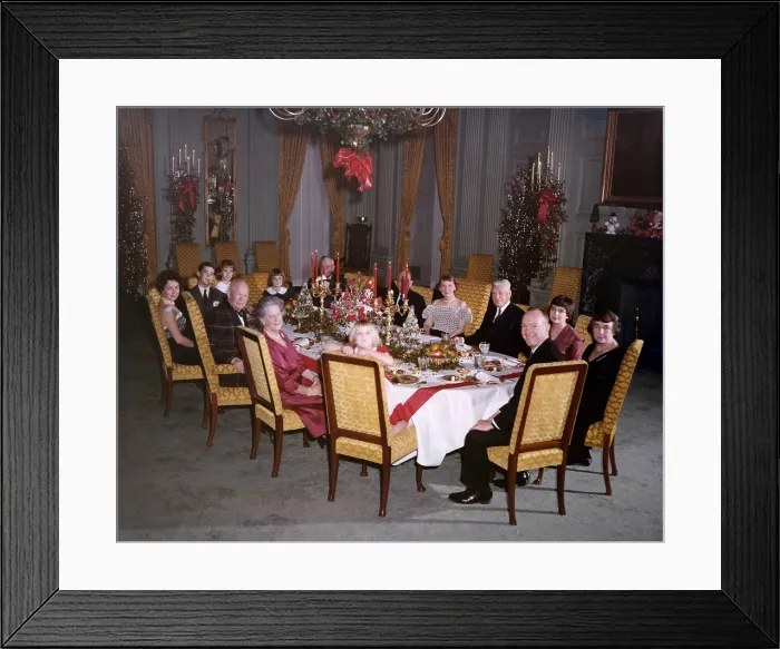 Framed Print : Eisenhower family Christmas dinner in the White House. Ca. 1959-60. - (BSLOC_2014_16_113) Framed Print : Eisenhower family Christmas dinner in the White House. Ca. 1959-60. - (BSLOC_2014_16_113)